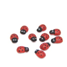 20Pcs Red Mini Cute Ladybug Decor DIY Micro Landscape Decoration Fairy Garden Miniatures Outdoor Statues Garden Ornament Accessories Micro Landscape Ornaments Scrapbooking Miniature Outdoor Décor
