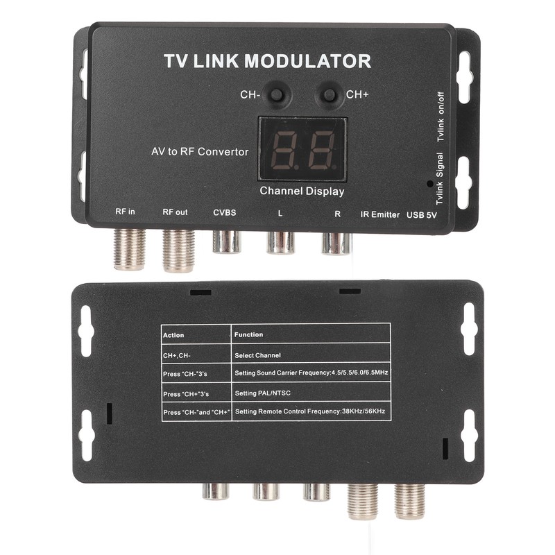 UHF Modulator TV Link Modulator 471.25‑885.25MHz Support PAL NTSC AV