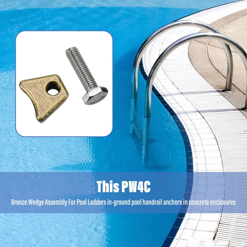 Pool Ladder Anchors Bronze Wedge Assembly, for PW-4C Perma 3",