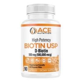 Ace Nutrition Biotina Alta Potencia Cápsulas 100,000 Mcg                                                                                              