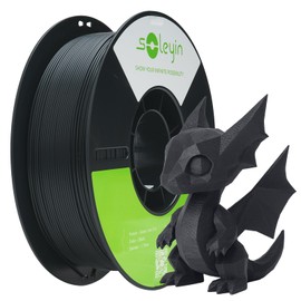 SOLEYIN 3D Printer Filament 1.75mm Ultra PLA Filament High Speed 30-300mm/s Accuracy +/- 0.02mm, 1kg Spool (2.2lbs), Fit Most FDM 3D Printer, Soleyin by Creality Filament, PLA Black