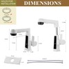 Qeemee LED Bathroom Faucet with Pull Out Sprayer, Grey Temperature