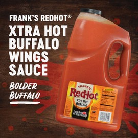 Frank's RedHot Xtra Hot Buffalo Wings Sauce, 1 gal - One Gallon Jug of Extra Hot Buffalo Wings Hot Sauce with 3x the Heat for Spicy Apps, Snacks, Sides and More
