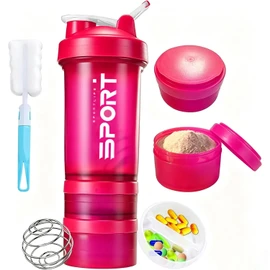 650ML/22OZ Botella para Proteina de Coctelera, JASUVII Protein Shaker con Caja medicamentos y almacenamiento para proteína en polvo, lavable Vasos mez