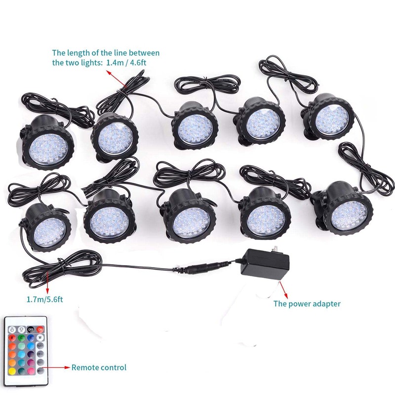 SHOYO Underwater Pond Lights, Colored Spotlight for Yard, IP68 Waterproof