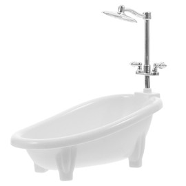 Dollhouse Mini Bathtub Bathroom Furniture 1/12 Miniature Bathroom Bathtub Baby Doll Bath Tub Model Dollhouse Accessories for Doll House