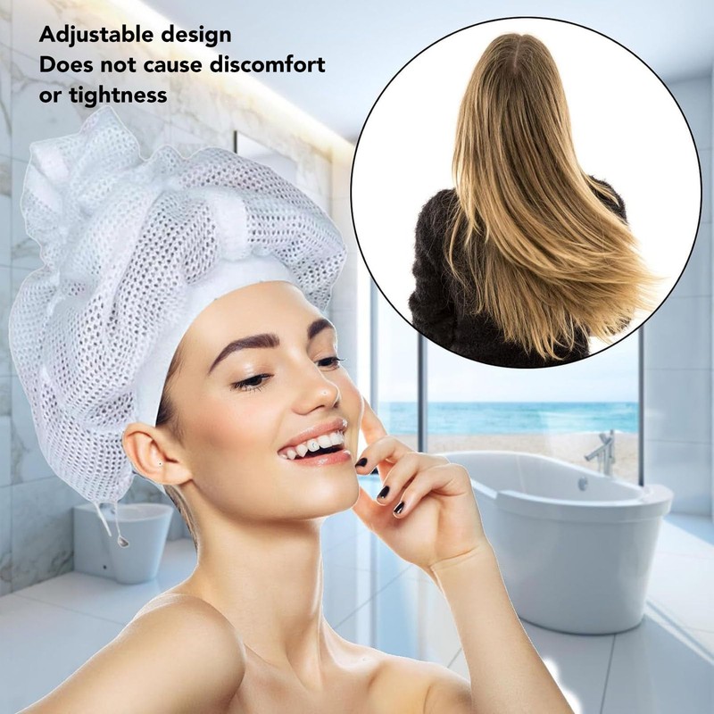 ZJchao 2 Gorros de Malla para Secado de Cabello, Ajustables