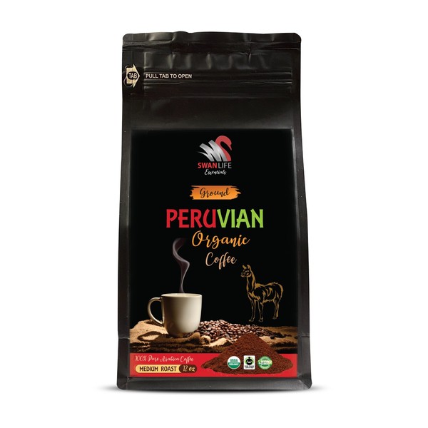 SWAN LIFE ESSENTIALS ground coffee containers - PERUVIAN GROUND ORGANIC