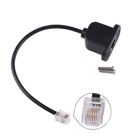 0.8FT RJ11/RJ12 6P6C Female to Male Extention Panel Mount Adapter Cable (6P6C)