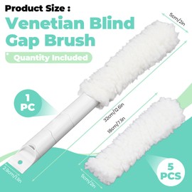 Realand Jalousienreiniger, Staubwedel mit 6 Nachfüllungen, 5-in-1 waschbare Mikrofaser-Ventilator-Reinigungsbürste, wiederverwendbar, Feder-Staubwedel für Fensterrollo, Deckenventilator, Spalte