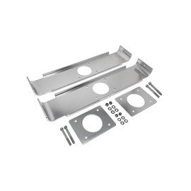 Fishmaster Outrigger Mounting Bracket Pack (Pair) - Polished and Anodized Aluminum, 21" Length Backing Plate