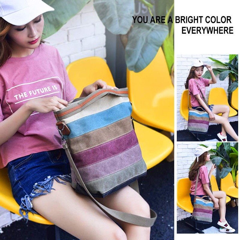 ABLE Cavans Shoulder Bag Casual Messenger Crossbody Bags, 5-canvas Multicolor,