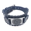 Vikings Vegvisir Viking Compass Leather Bracelet Metal Black Silver, Zinc