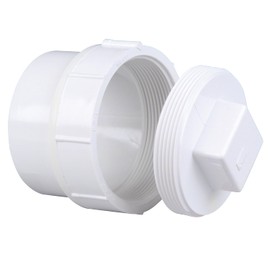 NIBCO 4 in. PVC Cleanout Adapter Spg x Cleanout with Plug, PVC DWV, Solvent Weld, Fig No 4816