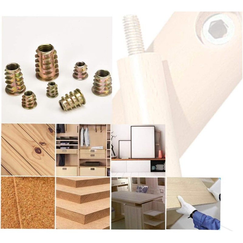Veda M8 X 15 TYPE D THREADED WOOD INSERT NUTS