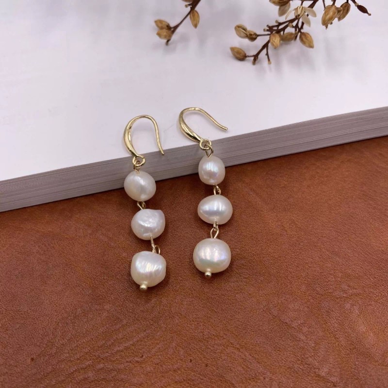 TENDER LIHOME Aretes Largos De Perlas Naturales Cultivadas Mujer Colgantes