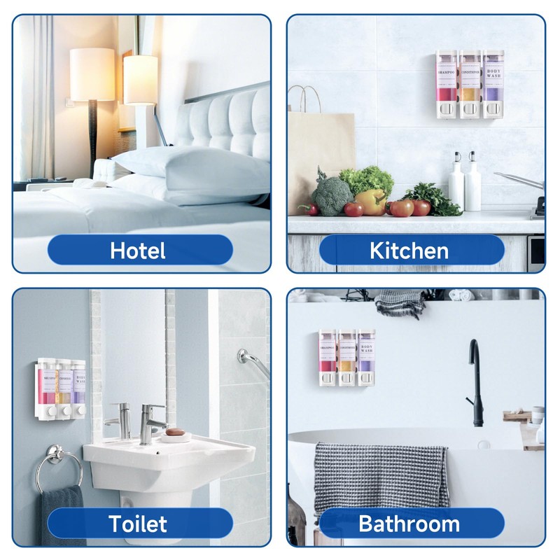 Shower Soap Dispenser Wall Mounted No Drill Shampoo Dispenser for