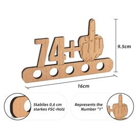 Giftota - Original Funny 75th Birthday Money Gift, Wood - 74 + 1 - Gift for 75th Birthday - Birthday Anniversary - Wooden Gifts - Gifts for Friends, Family