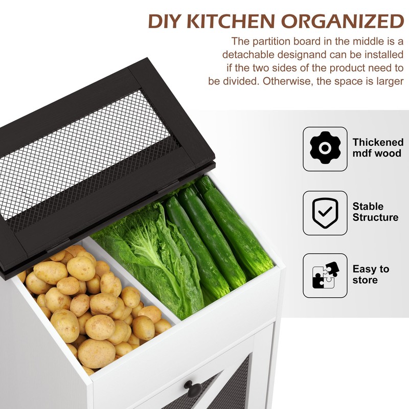 SUNTAGE Wooden Potato and Onion Storage Bin w/Lid, Large Capacity