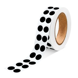 WANSTE 0.25 Inch Round Permanent Adhesive Color-Code Dot Stickers,Black Small Dots Label,Pack of 1000 in Dispenser Box