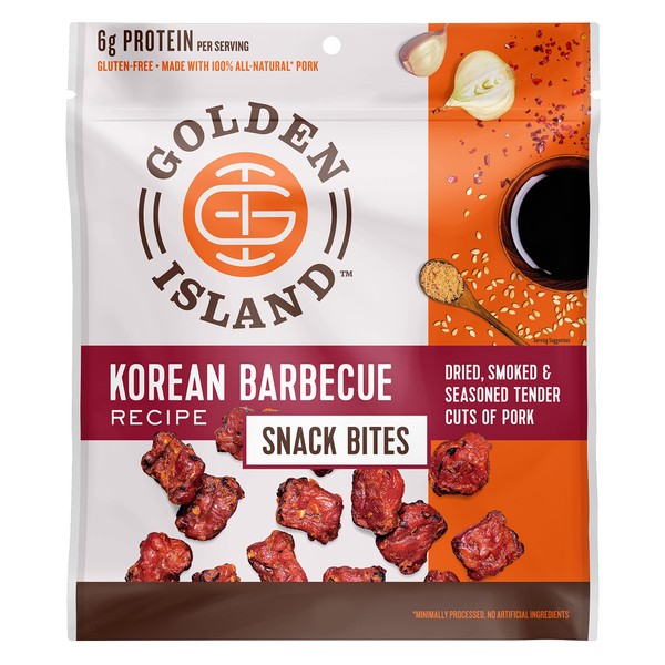 Golden Island Korean Barbecue Pork Snack Bites – Gluten Free Protein Snack, Korean BBQ Flavor, Made with 6g of Protein Per Serving – 2.85 oz
