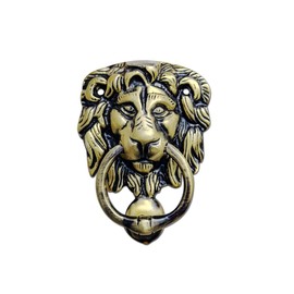 Hardware Solutions - Lion Head Door Knocker - Antique Brass - 100mm