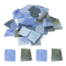sourcing map 200g Mosaic Tiles Irregular Glass Mosaic Tiles Stained Mosaic Glass Pieces for Home Decoration Art Crafts DIY Projects Blue Series