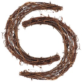 2 Pcs Moon Grapevine Wreath Rings: DIY Rattan Wreath Form Moon Shaped - Rattan Vine Branch for Craft Holiday Wedding Party Decors