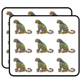 Jaguar Animal Doodle Waves Pattern Art Decor 2" Each Sticker for Scrapbooking, Calendars, Arts, Kids DIY Crafts, Album, Bullet Journals 18 Pack