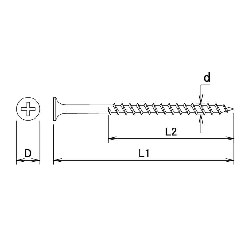 Daidohant 10176965 SUS410 Stainless Steel Screws, Coarse Thread, (Bugle Head/Half
