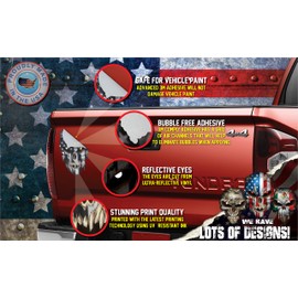 Decals by Haley Thin Red Line Firefighter Skull Decal Sticker with Reflective red Eyes for Cars Trucks Window Windshield Graphic Glass Bumper Vinyl - Safe for Vehicle Paint