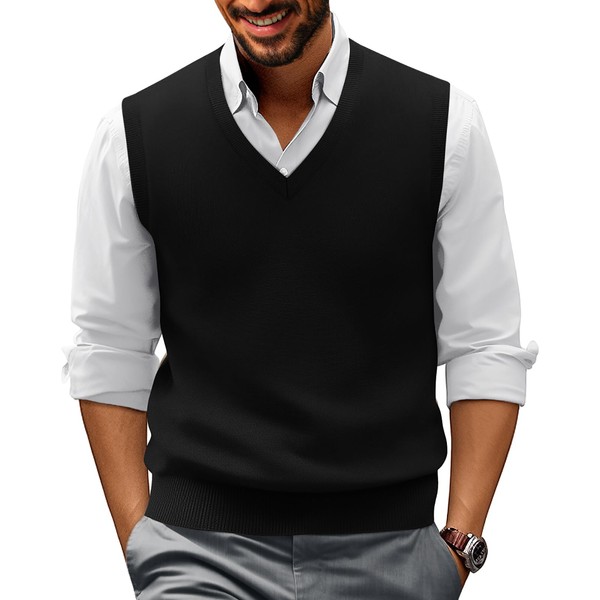 PJ PAUL JONES Mens Sweater Vest Casual Comfortable Knit V-Neck