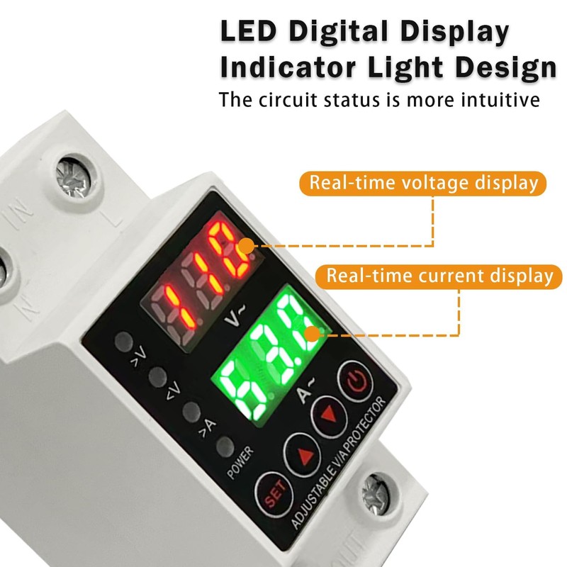 63A Smart Voltage Protector, Adjustable Over Voltage & Low Voltage