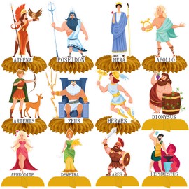 Greek Mythology Gods Honeycomb Centerpieces 12-Piece Greek Mythology Birthday Party Decorations Greece Theme Table Decorations Greek Goddess Birthday Centerpieces for Baby Shower Supplies