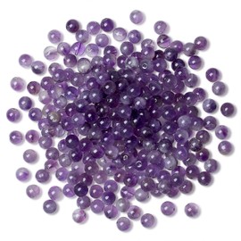 GUJOXILA 8mm Amethyst Crystal Beads for Bracelet Jewellery Making Round Loose Gemstone Purple Beads for Crafting Necklace Polished Stone Craft Bead 50pcs