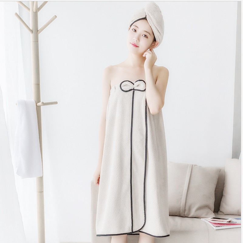 3pcs Women Bath Body Wrap Set Towel Bathrobe Hair Drying