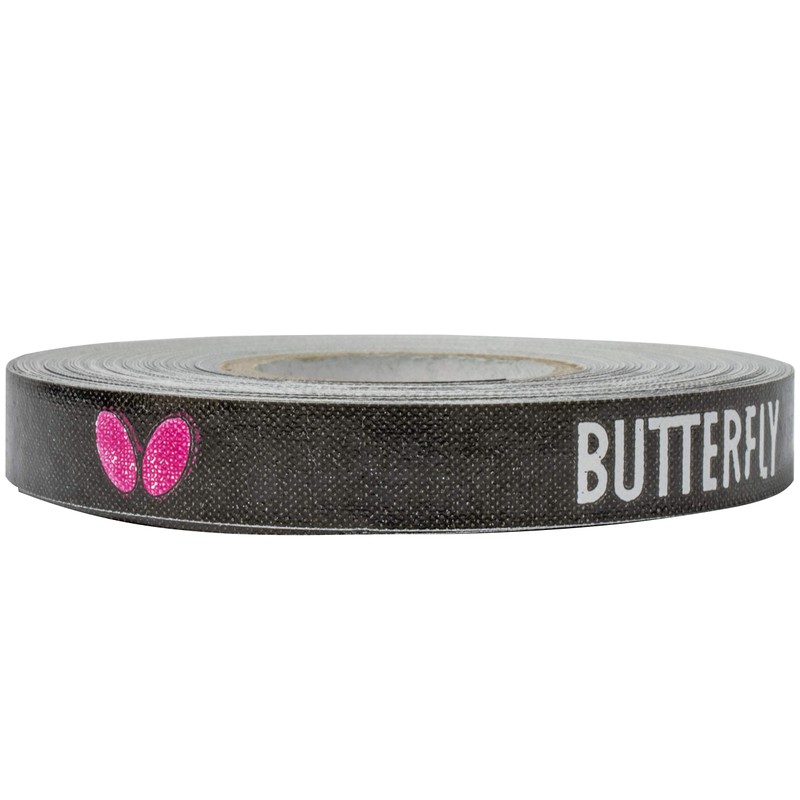 バタフライサイドテープ - 幅9mm - ブラックとマゼンタ - テーブルテニス/卓球パドルのエッジを保護するサイドテープ - 10m (ラケット20個)