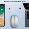 Mouse Inalámbrico, Raton Bluetooth Recargable de 2.4G Modo Dual, Mouse