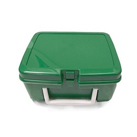 Lunchbox Green Plastic with White Handle