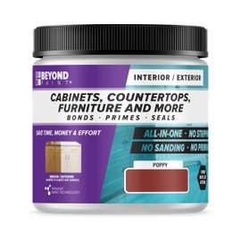 Beyond Paint All-in-One Refinishing Paint, No Sanding, Matte Finish for Cabinets, Countertops, Furniture and Doors, 1 Pint, Poppy