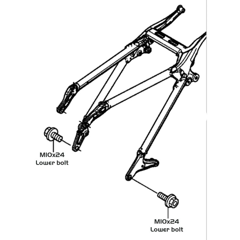 Specbolt 2pc Honda CRF250R CRF450R Subframe Bolt kit M10x24 Lower