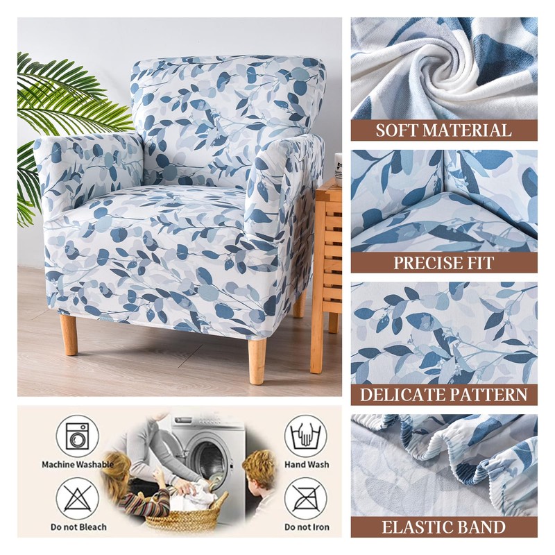 Printed Furniture Protector Stretch Single Sofa Slipcover Washable Soft Club