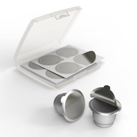 Tiplot Aluminum Lids for Reusable Nespresso OriginalLines Capsules 200pcs,Self Adhesive Foil Sticker Seals 200pcs for Refillable Coffee Pods Stainless Compatible Nespresso Original Line Machines.