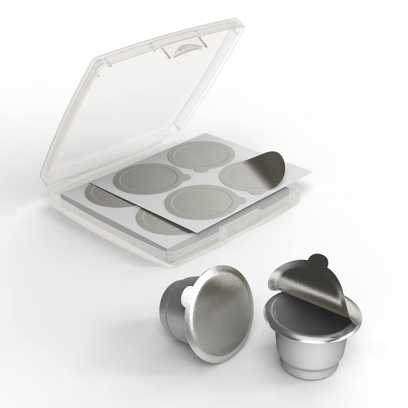 Tiplot Aluminum Lids for Reusable Nespresso OriginalLines Capsules 200pcs,Self Adhesive