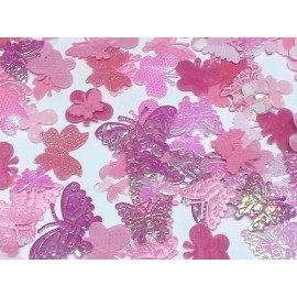 Unbranded CraftbuddyUS 200 Pink Fabric Butterflies Crafts, Sewing StickOn Glue Card Making