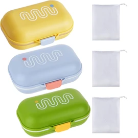 SIXHAOBU 3 x Soap Box Travel Set Pronounced Soap Case with Lid and 3 Soap Sacks Bathroom for Bar Soap Travel Bag Soap Box Soap Container for Bathroom