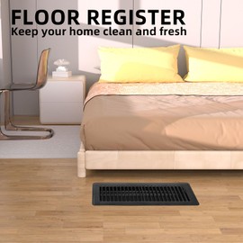 Pluden 4" x 10" Floor Register, Heavy Duty Floor Vents, Metal Heat Air Vent Covers Rust Proof Finish 4 x 10'' Walkable Floor Vent Covers for Home Floor Wall Ceiling ﻿