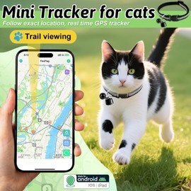 Cat Tracker, GPS Tracker for Pets, Cat Dog Tracker with No Monthly Fees for Location Tracking, Compatible with iOS/Android, Anti-Lost Cat Tracker Collar for Cat Dog Kitten Puppy