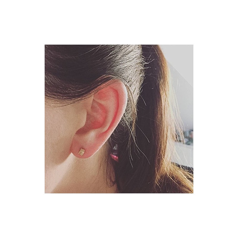 Cube Studs 9ct Yellow Gold Earrings 3mm