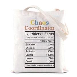 Chaos Coordinator Shopping Bag Boss Lady Gift Team Mom Tote Bag Team Manager Gift Admin Coordinator Gift (Chaos Tote)